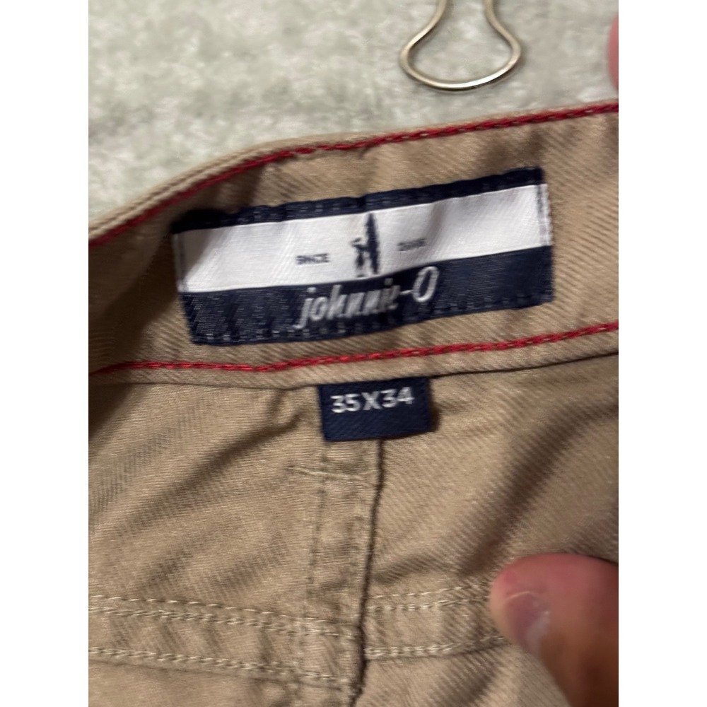 Johnnie-O Mens London 5-Pocket Pants Khaki Tan JMPA100010 35x34 Stretch Modal - Picture 2 of 6